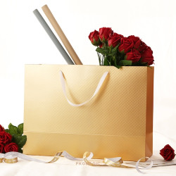 Sac Cadeau couleur or texture grain - PKG Pack Magic France